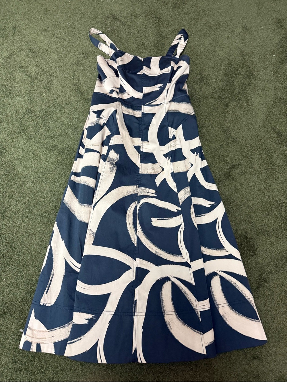Donna Karan navy  Dress with Ivory